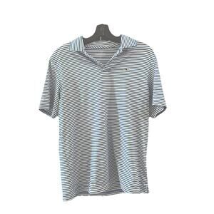 Vineyard Vines Shirt Boy's youth sz large 16 Blue Stripes Polo Golf performance